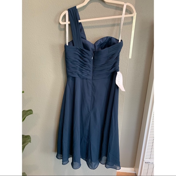 AZAZIE NWT “Sariah” off the shoulder new length Dark Navy, size A6. # AZ613435 - Picture 7 of 9